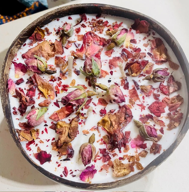 Rose Candle Bowl - Real Roses