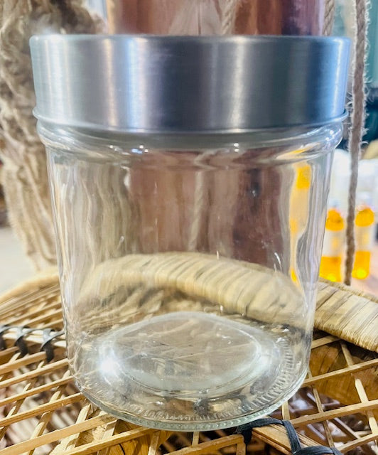 Candle Jar With Stainless  Steel Lid - 10\12 oz