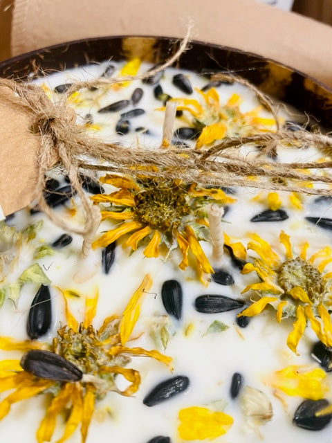 Sunflowers Candle - Soy Wax Bowl Candle With Sunflowers