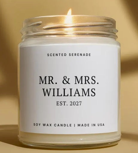 Wedding/Event Handmade Soy Wax Glass Jar Candles - Custom